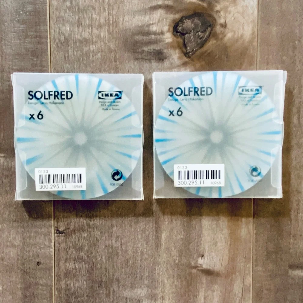 Vintage SOLFRED IKEA Starburst Plastic Coasters - Set of 12